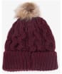 Women's Barbour Penshaw Cable Beanie - Bordeaux