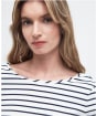 Women's Barbour Langton Long Sleeve Rib Stripe Top - Cloud Stripe