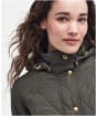 Women's Barbour Millfire Quilted Jacket - Olive / Classic Tartan