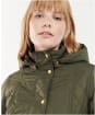 Women's Barbour Millfire Quilted Jacket - Olive / Classic Tartan