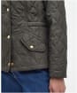 Women's Barbour Millfire Quilted Jacket - Olive / Classic Tartan