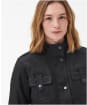 Women’s Barbour Winter Defence Waxed Jacket - Black / Classic Tartan