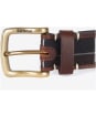 Men's Barbour Tartan/Leather Belt - Brown