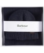 Men’s Barbour Carlton Fleck Beanie & Scarf Gift Set - Navy