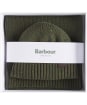 Men’s Barbour Carlton Fleck Beanie & Scarf Gift Set - Olive