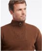 Men's Barbour Nelson Half Zip Sweater - Dark Sand