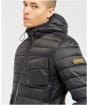 Men’s Barbour International Racer Ouston Hooded Quilted Jacket - Black