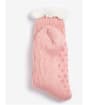 Women's Barbour Cable Knit Lounge Socks - Dusty Pink