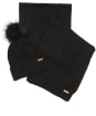 Women’s Barbour International Sparkle Hat & Scarf Set - Black