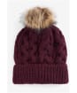 Women's Barbour Penshaw Cable Beanie - Bordeaux