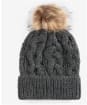 Women's Barbour Penshaw Cable Beanie - Charcoal