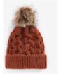 Women's Barbour Penshaw Cable Beanie - Warm Ginger