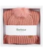 Women's Barbour Saltburn Scarf and Beanie Set - Pink Rust