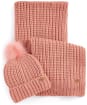 Women's Barbour Saltburn Scarf and Beanie Set - Pink Rust