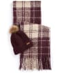 Barbour Saltburn Beanie & Tartan Scarf Set - Cabernet