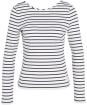 Women's Barbour Langton Long Sleeve Rib Stripe Top - Cloud Stripe