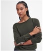 Women’s Barbour Pendle Crew Knit Sweater - OLIVE/HESSIAN TA