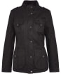 Women’s Barbour Winter Defence Waxed Jacket - Black / Classic Tartan