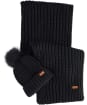 Women's Barbour Saltburn Scarf and Beanie Set - Black