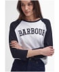 Women's Barbour Northumberland T-shirt - White / Navy 2