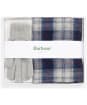 Men’s Barbour Tartan Scarf and Glove Gift Set - Blue Granite