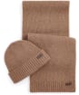 Men’s Barbour Carlton Fleck Beanie & Scarf Gift Set - Sandstone