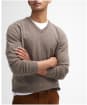 Men's Barbour Essential Lambswool V Neck Sweater - Dark Stone