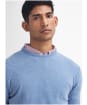 Men's Barbour Essential Lambswool Crew Neck Sweater - Cool Blue