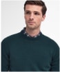 Men's Barbour Patch Crew Neck Lambswool Sweater - Evergreen