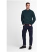 Men's Barbour Patch Crew Neck Lambswool Sweater - Evergreen