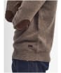 Men's Barbour Patch Half Button Lambswool Sweater - Dark Stone