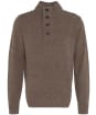 Men's Barbour Patch Half Button Lambswool Sweater - Dark Stone