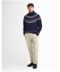 Men's Barbour Roose Fair Isle Rollneck - Navy