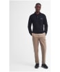 Men's Barbour International Long Sleeve Polo Shirt - Black / Pewter