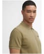 Men's Barbour International Albury Short Sleeve Polo Shirt - Bleached Olive