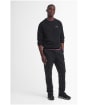 Men's Barbour International Essential Crew Neck Sweat - Black / Pewter