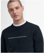 Men's Barbour International Shadow Crew Sweatshirt - Black / White