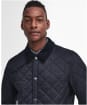 Men's Barbour Checked Heritage Liddesdale Quilted Jacket - Dark Navy