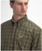 Men's Barbour Sporting Tattersall Shirt - Long Sleeve - Mid Olive