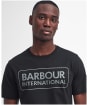 Men's Barbour International Essential Large Logo T-Shirt - Black / Pewter