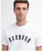 Men's Barbour Ancroft Tartan Cotton T-Shirt - White