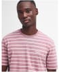 Men's Barbour International Bernie Stripe Cotton T-Shirt - Granite Pink