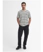 Men's Barbour International Bernie Stripe Cotton T-Shirt - Whisper White