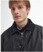 Men's Barbour Ambleside Waxed Jacket - BLACK/BLUE GRANI