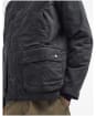 Men's Barbour Ambleside Waxed Jacket - BLACK/BLUE GRANI