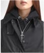 Women's Barbour Beaufort Waxed Jacket - Black / Modern Tartan