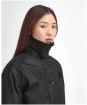 Women's Barbour Spey Waxed Jacket - Black / Modern Tartan