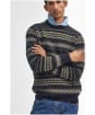 Men's Barbour Case Fairisle Crew Neck Jumper - Black Marl