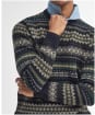 Men's Barbour Case Fairisle Crew Neck Jumper - Black Marl