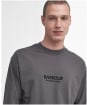 Men's Barbour International Long Sleeve Mapped Print Oversized T-Shirt - Plum Grey